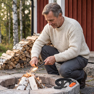 Eldstartarkit med Tändstål, Paracord och Visselpipa för Stugan, Utflykten och Beredskapslådan, Kompakt Format