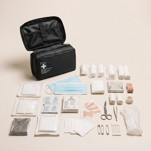 Första Hjälpen-kit Premium med Nödfiltar och Väska för Hemmet, Bilen och Utflykten, Komplett Innehåll
