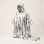 Nödponcho i Mylar, Vattentät och Termisk för Regn och Kyla vid Bilhaveri och Utflykt, Med Huva