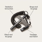 Eldstartarkit med Tändstål, Paracord och Visselpipa för Stugan, Utflykten och Beredskapslådan, Kompakt Format