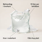 Hopfällbara Vattenbehållare 10 Liter med Kran för Förvaring och Transport, 3-pack