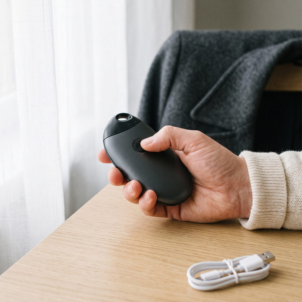 Handvärmare med Powerbank och USB-laddning för Kalla Händer och Nödladdning, Uppladdningsbar