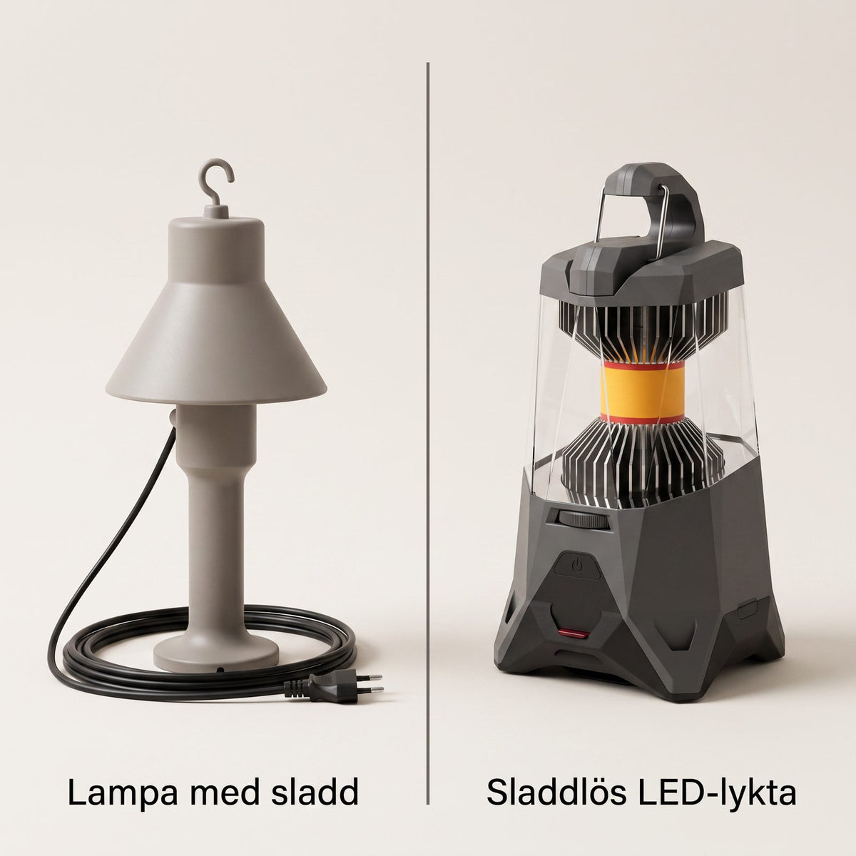Uppladdningsbar LED-lykta med Dimmer och Bärhandtag för Uteplats, Middagsbord och Kvällar utan El, Sladdlös