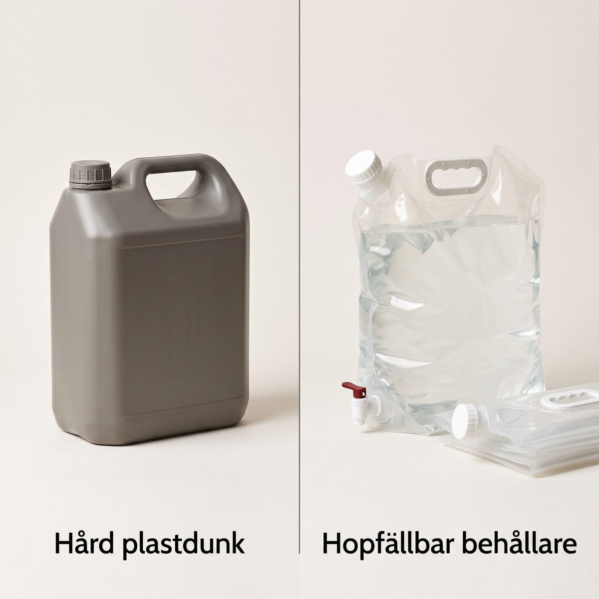 Hopfällbara Vattenbehållare 10 Liter med Kran för Förvaring och Transport, 3-pack
