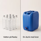 Vattendunk 20 Liter med Kran och Bärhandtag för Hemförråd och Sommarstuga, BPA-fri