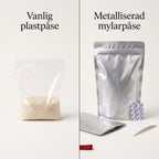 Mylarpåsar med Syreabsorbenter och Etiketter för Långtidsförvaring av Ris, Pasta och Torrvaror, Komplett Kit