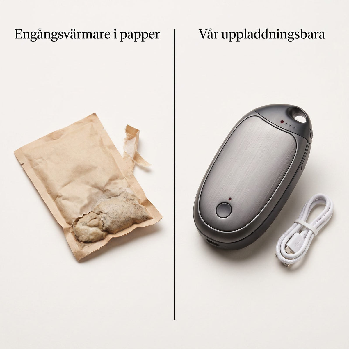 Handvärmare med Powerbank och USB-laddning för Kalla Händer och Nödladdning, Uppladdningsbar