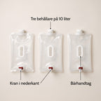 Hopfällbara Vattenbehållare 10 Liter med Kran för Förvaring och Transport, 3-pack