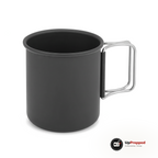 Aluminiummugg med vikbart handtag, mörkgrå, packshot