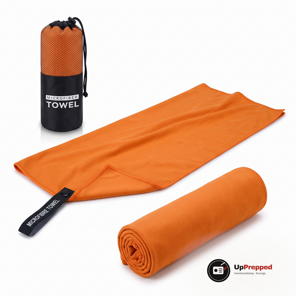 Mikrofiberhandduk 76 × 152 cm, orange, packshot