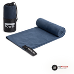Mikrofiberhandduk 40 × 80 cm, marinblå, packshot