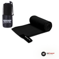 Mikrofiberhandduk 40 × 80 cm, svart, packshot