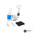 Uppladdningsbar pumpdusch med pump, slang, duschhuvud, hållare, USB-kabel och förvaringspåse, packshot