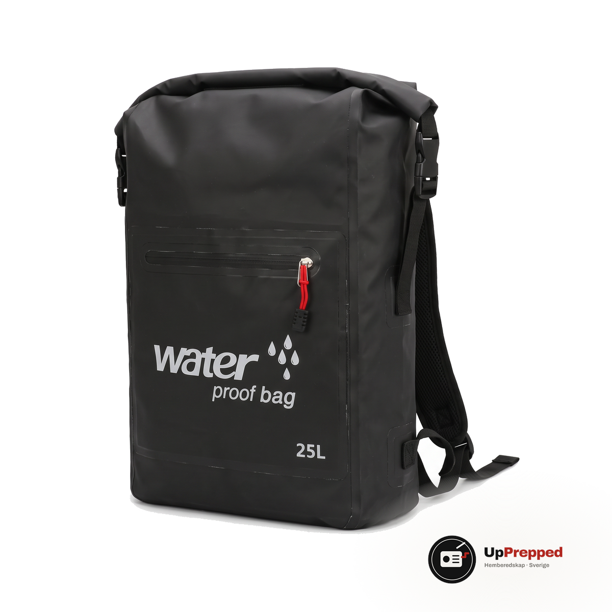 Vattentät ryggsäck 25 L, svart, packshot
