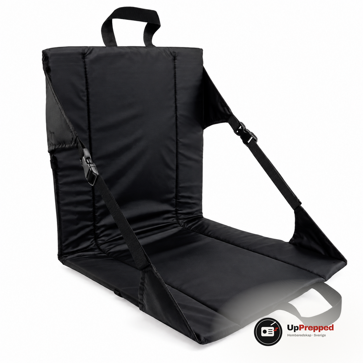 Ihopvikbar campingstol, svart, packshot