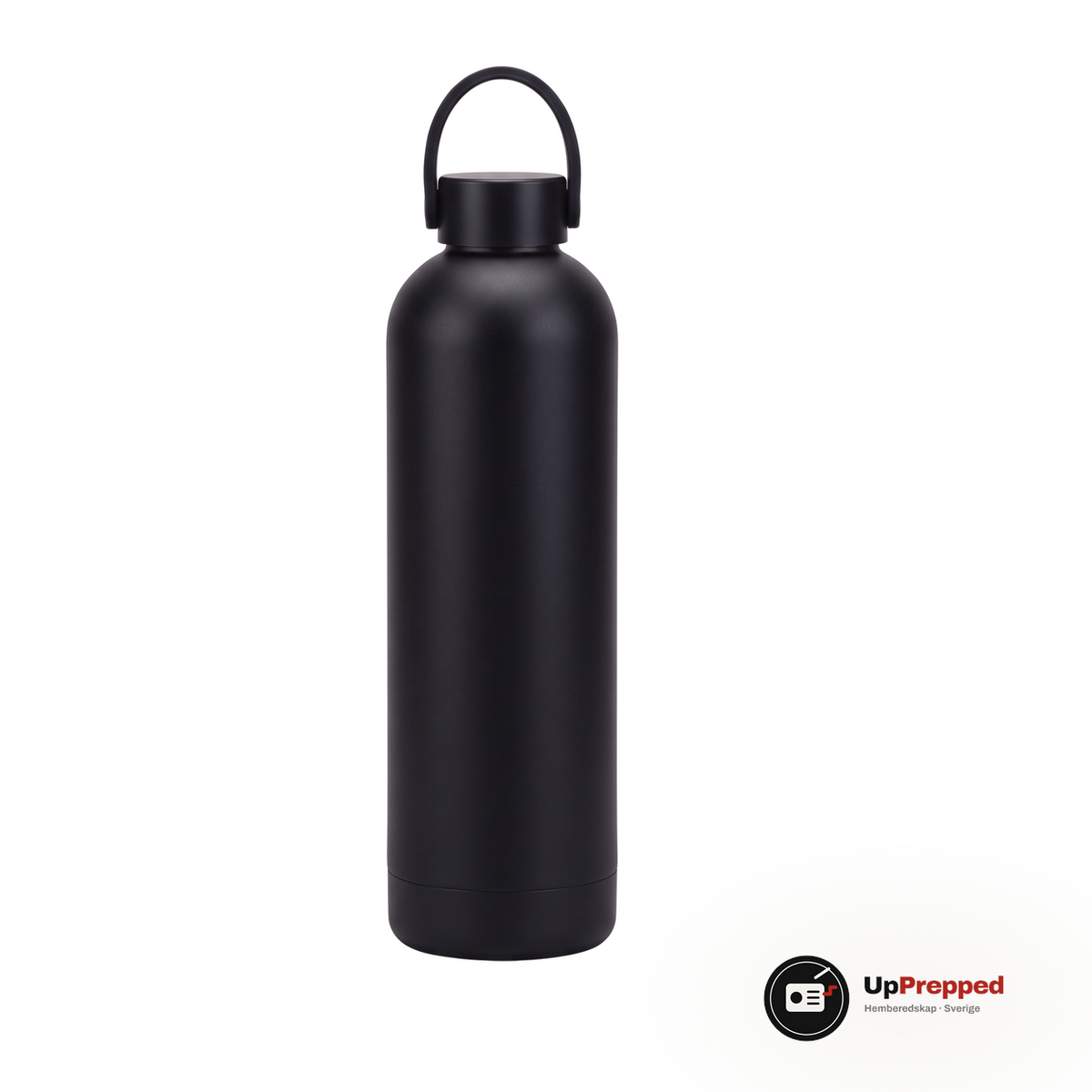 Termosflaska 1 liter med bärögla, svart, packshot