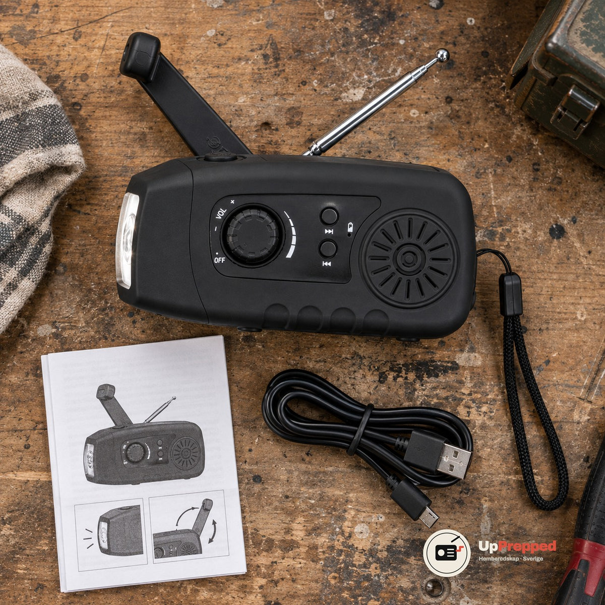 Vevradio 2000 mAh - innehåll i förpackningen